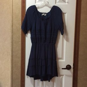 Small Navy Dress with crochet detail.